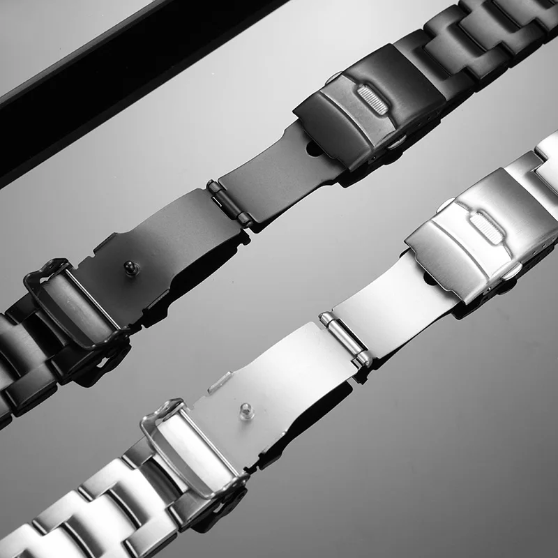 23 24 مللي متر الرجال الفولاذ المقاوم للصدأ حزام الساعات لساعة كاسيو PRG-600/650 PRW-6600 PRG-60/50 // 30/70Y حزام معدني سوار مقاوم للماء