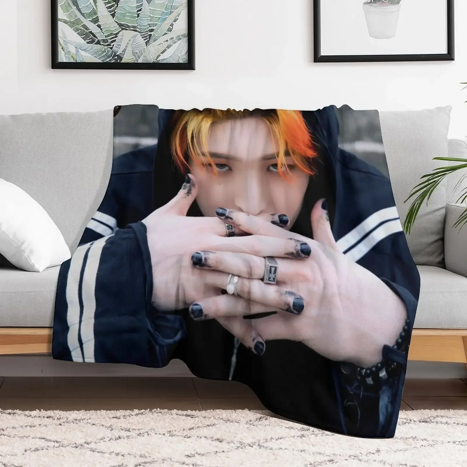 ATEEZ MINGI HALAZIA Throw Blanket cosplay anime Baby Decorative Beds Soft Beds Blankets