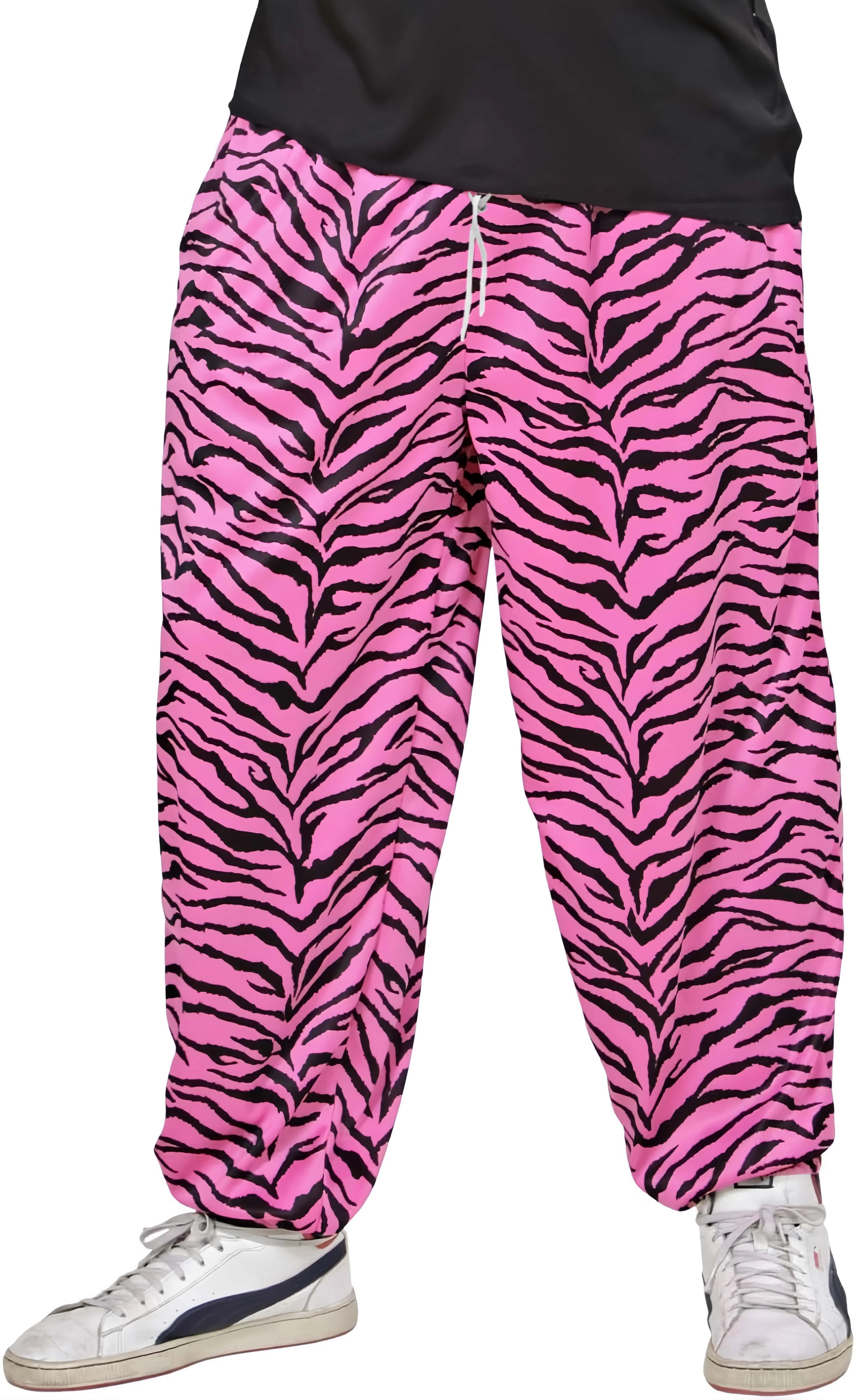 Pink White Black and White Zebra Print Men's Sports Pants with Elastic Waist Fitness Training Casual and Versatile Jogging Pants