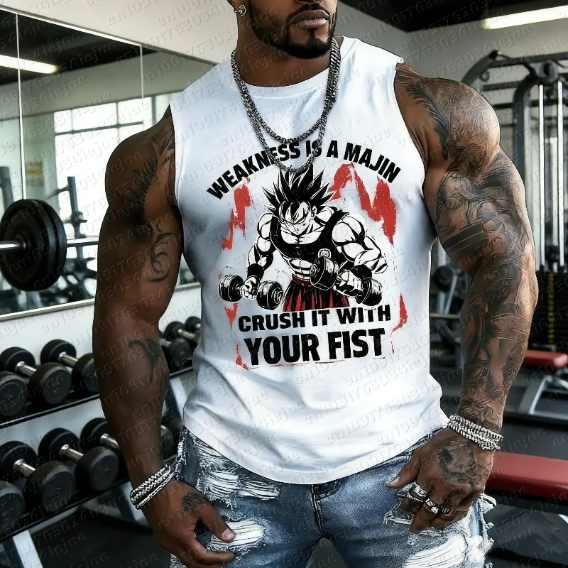

Мужская свободная летняя майка с принтом Dragon Ball Anime Goku, спортивная повседневная одежда, модный комфортный жилет 2026
