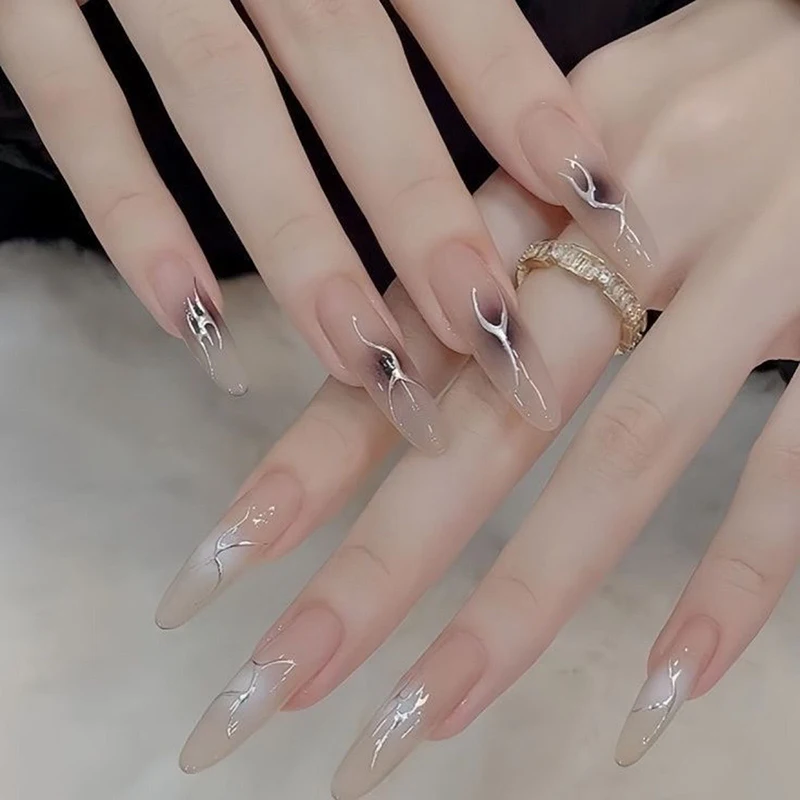 Linha de prata metálica adesivos de manicure de unhas metal cromo listra videira chama adesivo decalques fita redemoinho sliders franceses decoração folhas