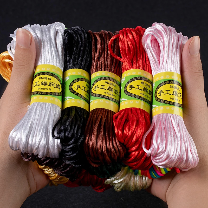 20meters 2mm Nylon Thread Cords Macrame Cord Rope Line Bracelet Necklace Braided String For DIY Tassels Beading Shamballa String