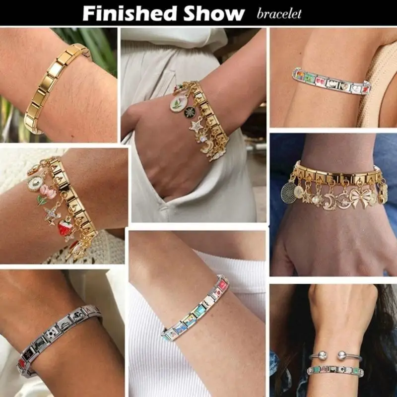A52E Modular Jewelry Findings Beads Bracelet Module Jewelry Making Part Charm Link Stainless Steel Italian Charm Bracelet