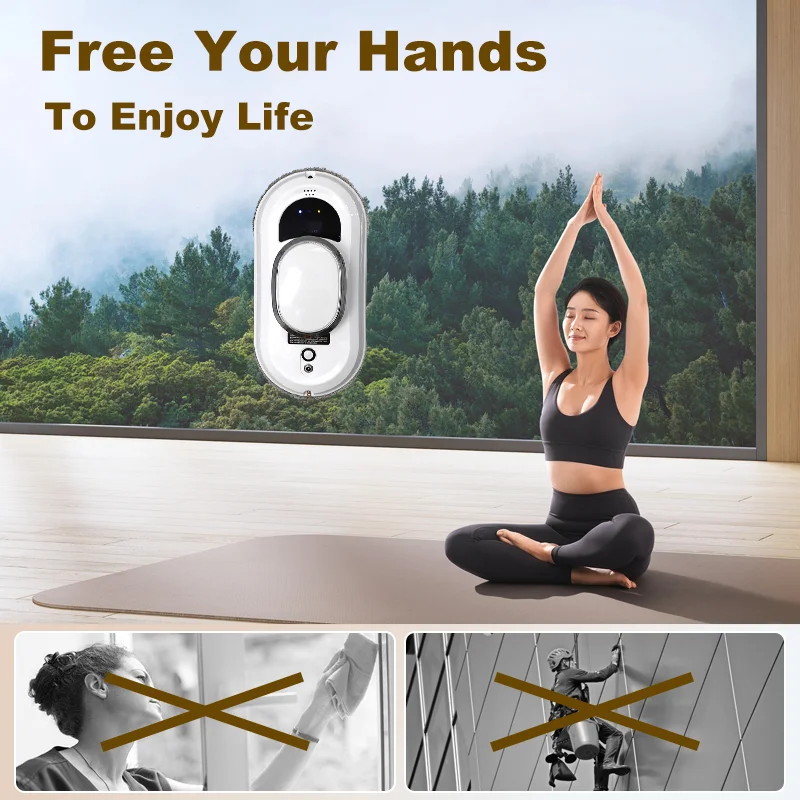 Интеллектуальный, ультратонкий, полностью автоматический ультразвуковой робот для мытья окон с водяным распылением, электрическая очистка окон с дистанционным управлением