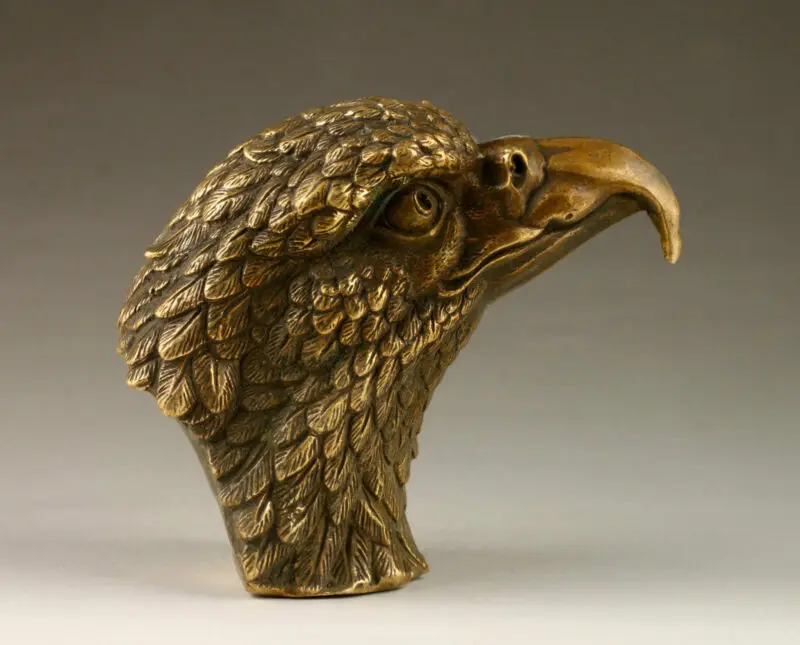 

Vintage Handmade Exquisite Vivid Eagle Head Copper Statue