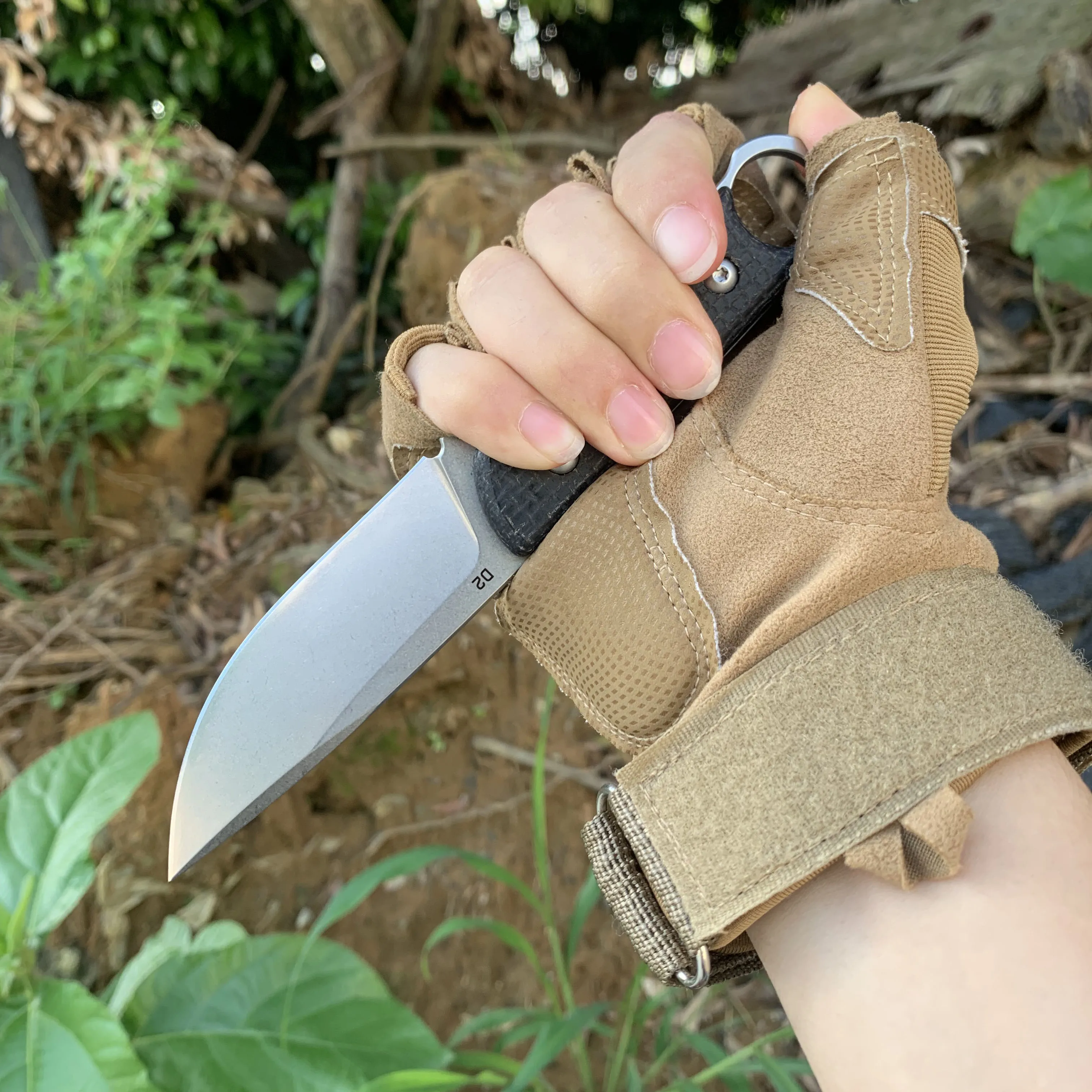 Hunting Straight Knife Portable K sheath Fixed Blade 14C28N Steel Knife linen Handle Outdoor Camping multi-purpose EDC Tool