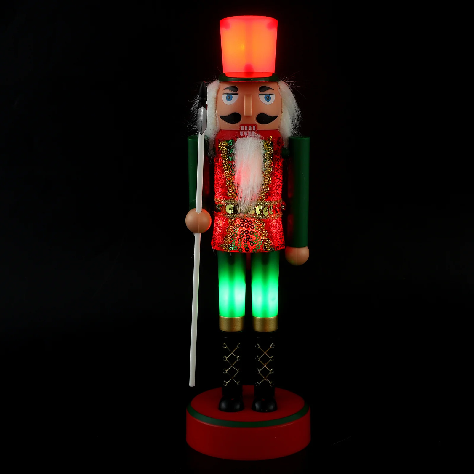 

PVC Nutcracker Soldier Statue for Xmas Decor - Traditional Lighted Table Display Perfect Living Room Shelf Holiday Ambiance