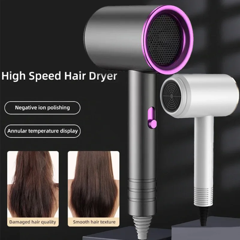 Electric Hair Dryer Blue Negative Ion Hot Cold Wind Silent Hair Dryer For Use Suitable For Home Salonblue Light Quick Hairdryer