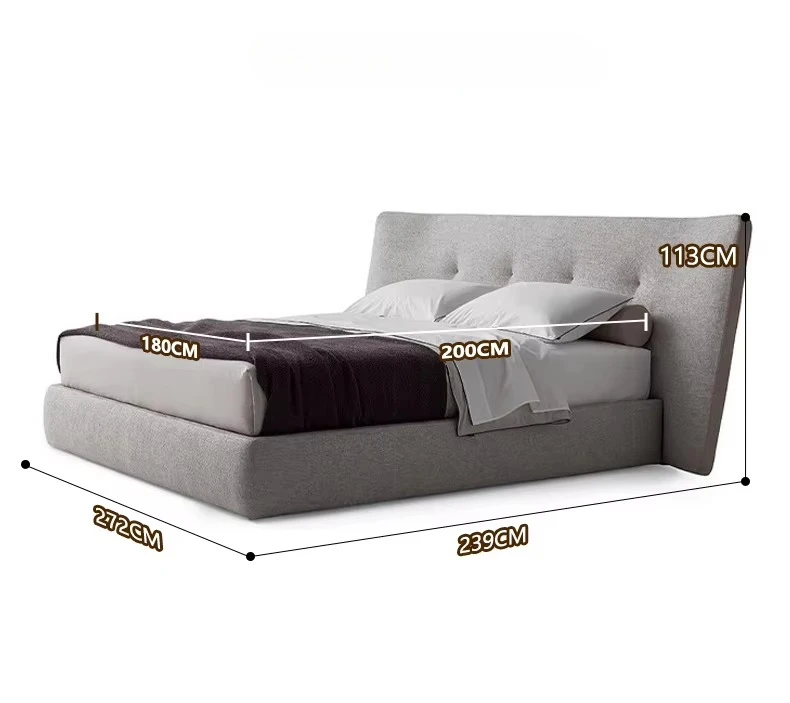 

m King Queen Size Bed Luxury Solid Wood Platform Bed Frame Floating Vintage Double Bed Modern Bedroom Furniture Smart m