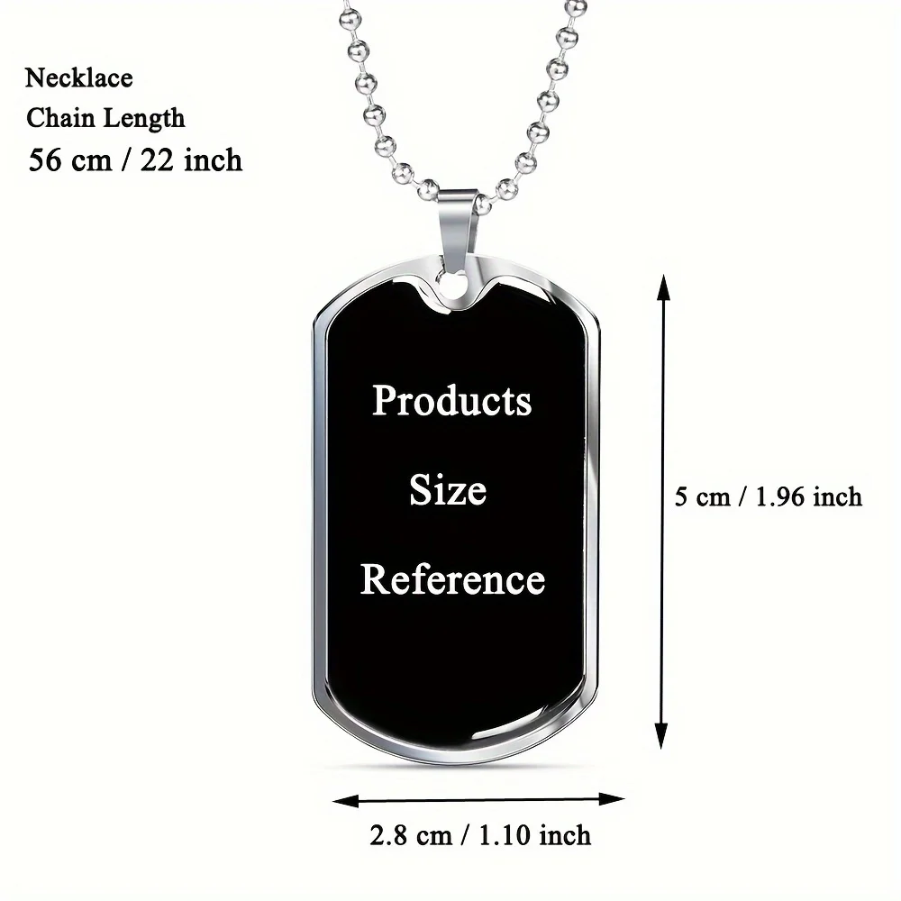 Text Print Dog Tag Stainless Steel Pendant Necklace, Anniversary, Graduation, Party, Birthday Gift From Dad To Son images - 6