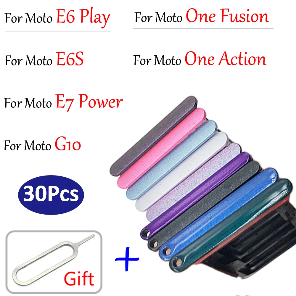 30Pcs，NEW For Moto E7 Power E6 Play E6S G10 One Action One Fusion SIM Card Tray Chip drawer Slot Holder Adapter Accessories