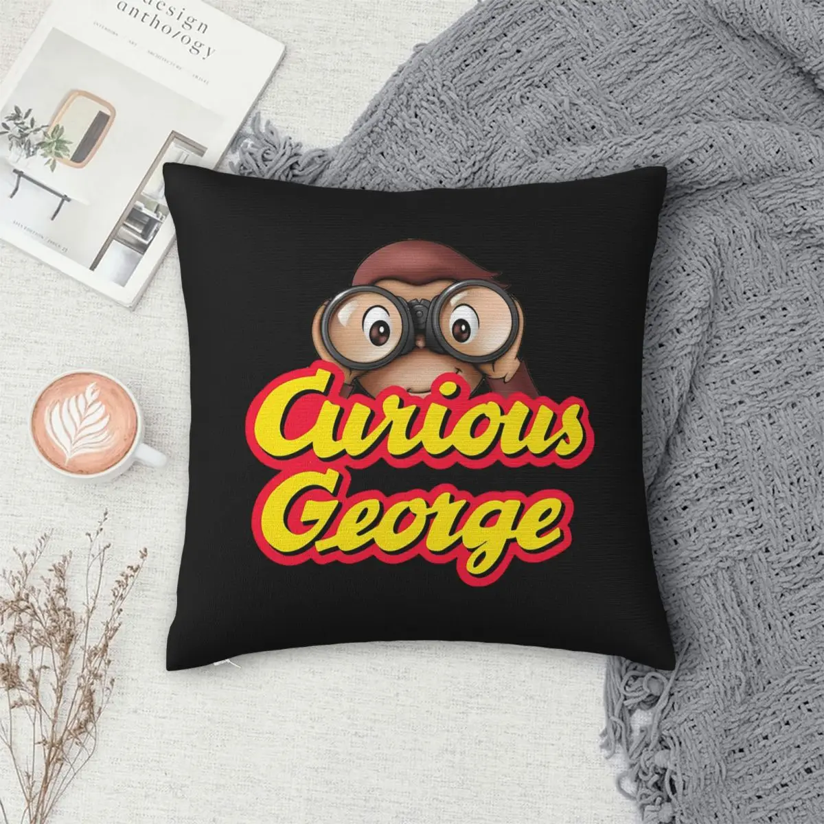 George The Curious Monkey Square Pillowcase Cushion Cover Pillow Case Throw Pillow Cover for Home Sofa Living Room