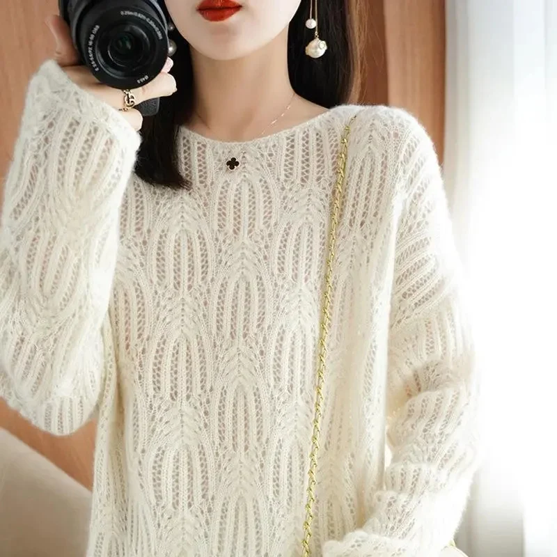 

2023 Women Sweater Spring Autumn Long Sleeve O-neck Pullovers Warm Bottoming Shirts Korean Fashion Sweater Knitwear Soft Jumpers