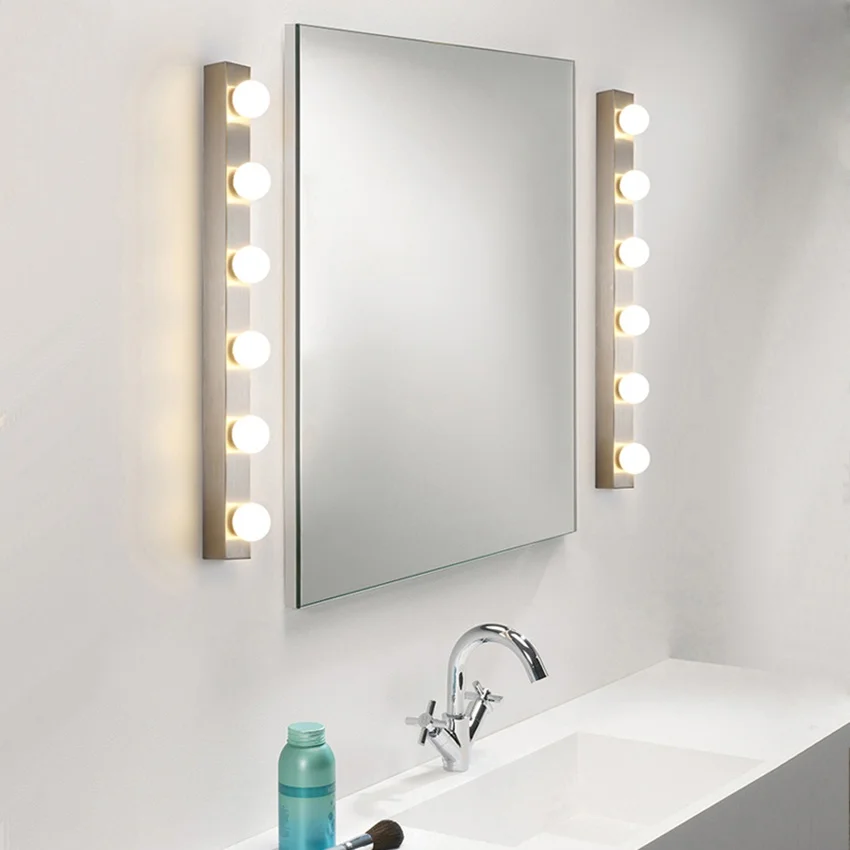 Modern Stainless Steel LED Bathroom Vanity Light Mirror Headlight Wall Lamp For Home Dressing Room Fill Over Toilet Lighting