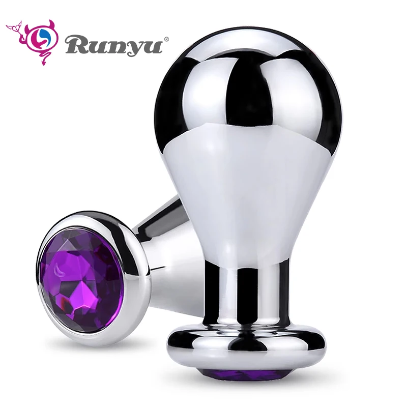 Runyu Large Anal Plug Metal Lighting Modeling Stainless Steel Butt Plug Women Men Anal Expansion Dildo Couple Adule Toy Trainer