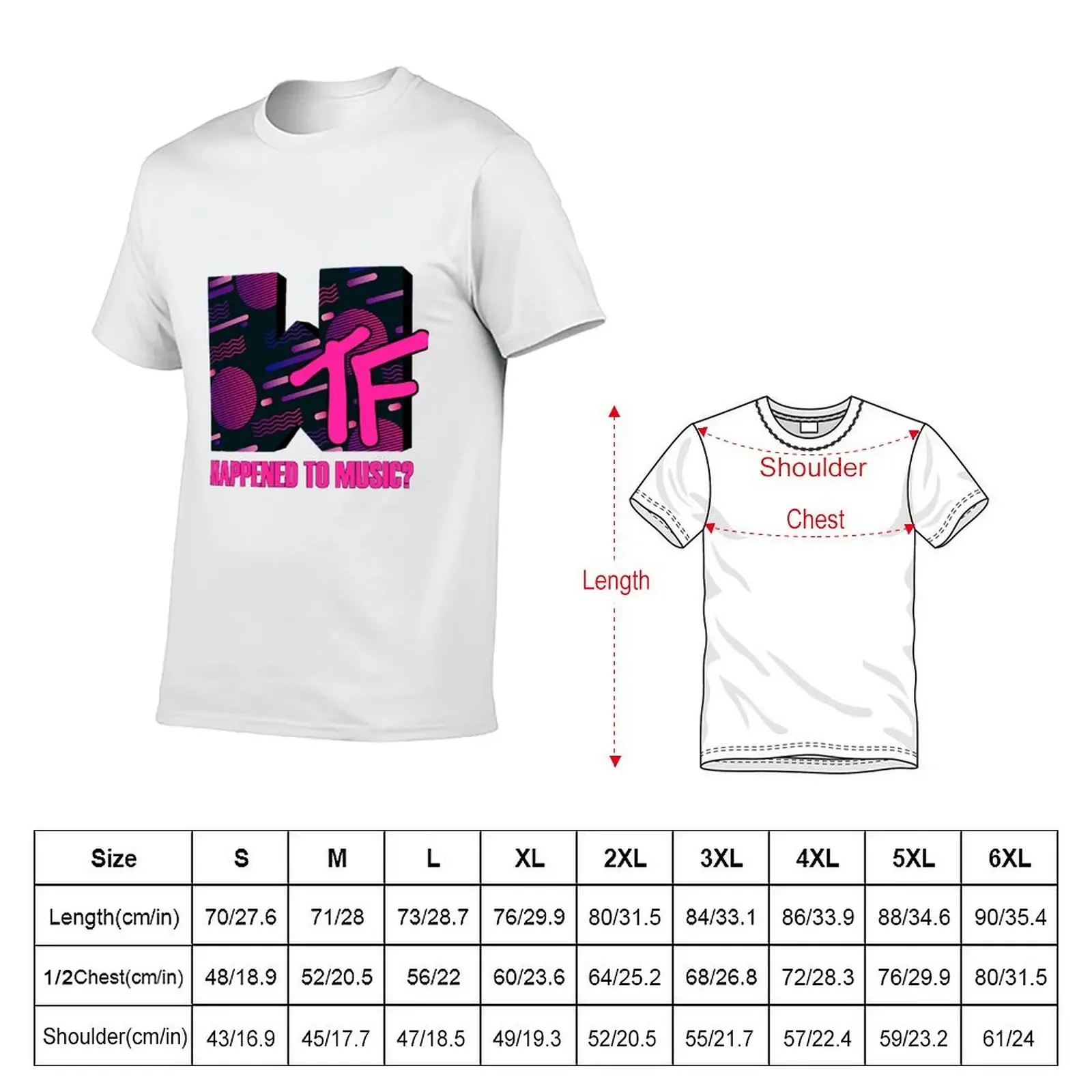 WTF Happened To Music MTV Style Logo 14 T-shirt Aesthetic clothing sublime mens cotton t shirts