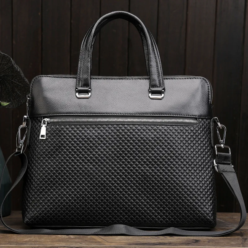 

New business briefcase large capacity computer handbag casual shoulder crossbody retro fashion simple versatile business trend