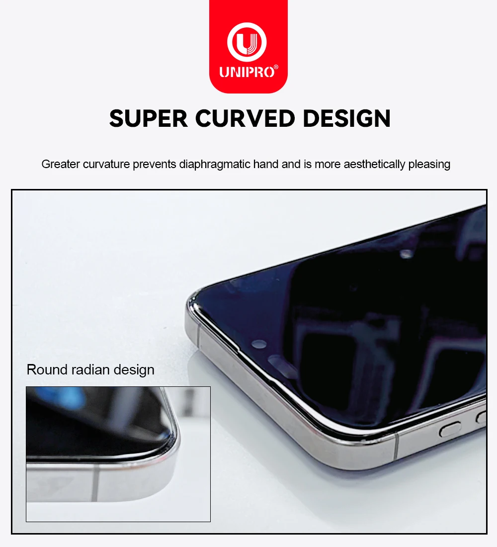 UNIPRO 360 Degree Privacy Screen Protector for iPhone 16 15 14 13 12 Pro Max 16 15 Plus Anti Spy Peeping Tempered Glass Film