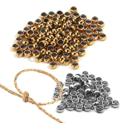 100Pcs stainless steel electroplated 18K gold positioning button spacing beads DIY handmade necklace jewelry production wholesal