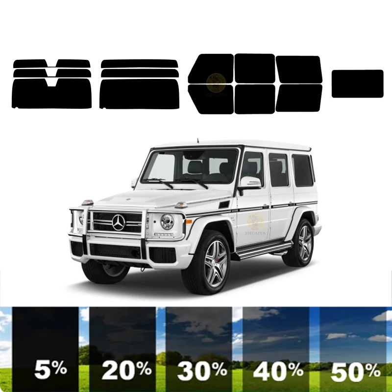 precut Removable Window Tint Film For Car 100% UVR 5%-70%VLT Heat Insulation Carbon ﻿For MERCEDES-BENZ G-CLASS 4DR SUV 2002-2018