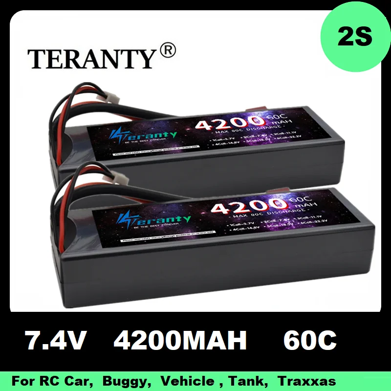 

Аккумулятор 2S Lipo 7,4 В, 4200 мАч, 60C Deans Plug, жесткий корпус, аккумулятор для радиоуправляемых автомобилей, грузовиков, багги, гоночных моделей в масштабе 1/10