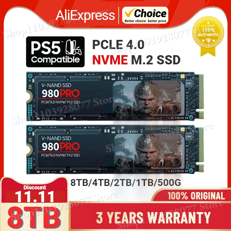 2024 Original 980 PRO 4TB 2TB 8TB SSD 1TB PCIe 4.0 NVMe M.2 2280 500GB Internal Solid State Drive For Desktop Computer PS5 PC