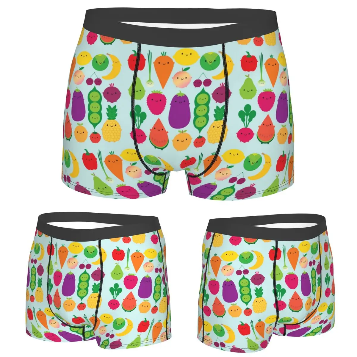 

Boxer Underpants Shorts 5 A Day Fruit And Vegetables Panties Men's Breathable Underwear for Homme Man Boyfriend Gift