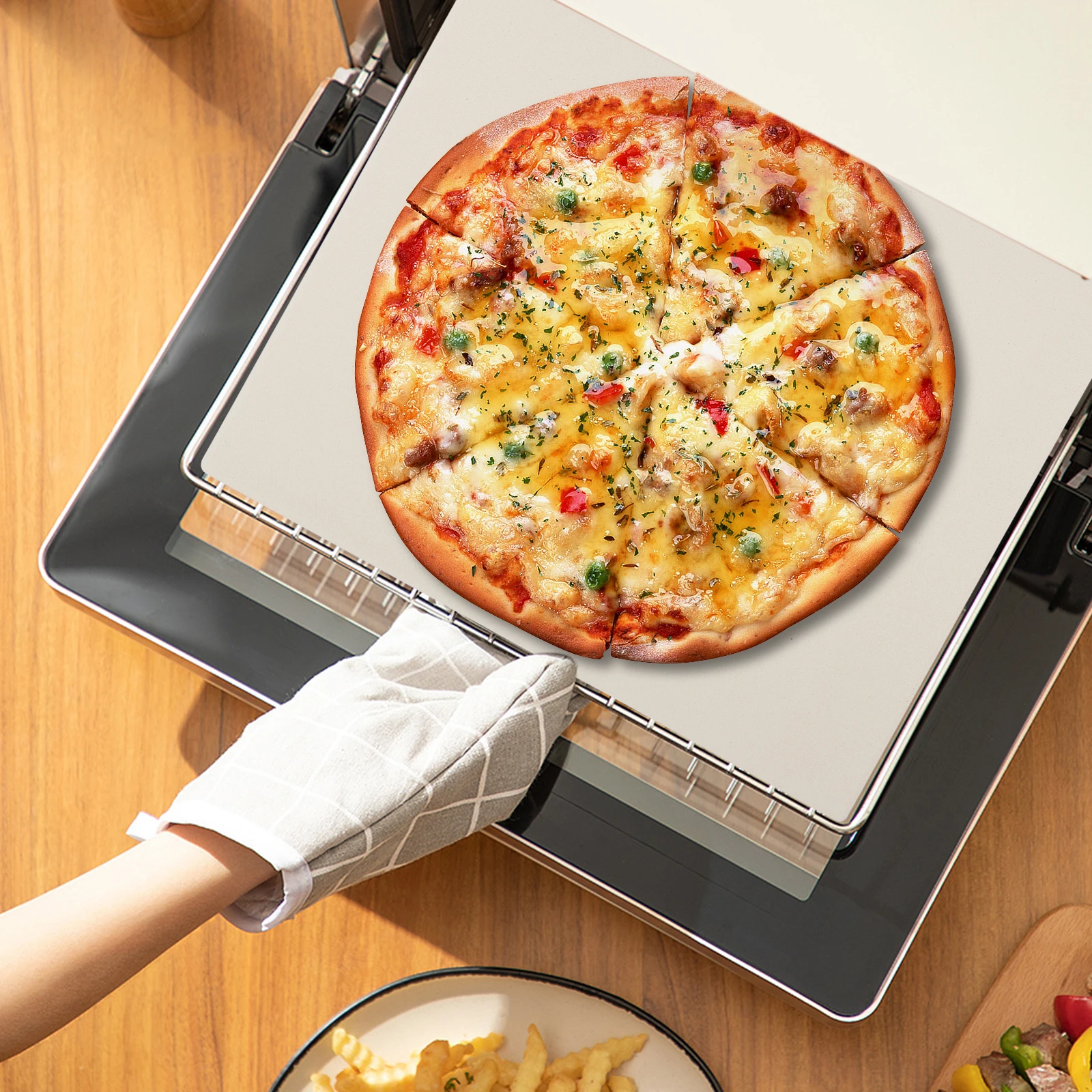 حجر البيتزا المربع 12 بوصة مقاوم للحرارة كورديريت بيتزا الخبز حجر الخبز عموم للفرن شواء الشواء الكوكيز الفطائر المعجنات الخبز #5