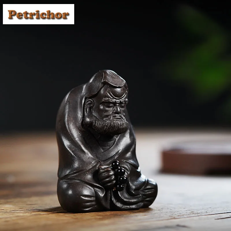 

Yixing Zisha Bodhidharma чайный бутик для домашних животных изысканные миниатюры чайная фигурка игровые игрушки чайная статуя украшения чайный набор аксессуаров