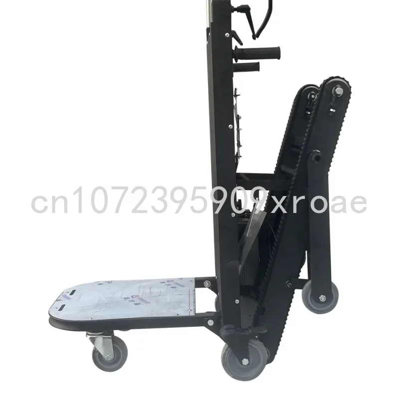 Electric climbing machine, crawler type, carrying household appliances up and down stairs, foldable, cargo carrying