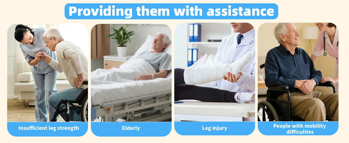 Ehucon Sit to Stand Lift Patient Aid Gepolsterte Lift Sling, Stehhilfe Hoist Sling mit Rückenstütze Rehabilitationspflege – Detail 5