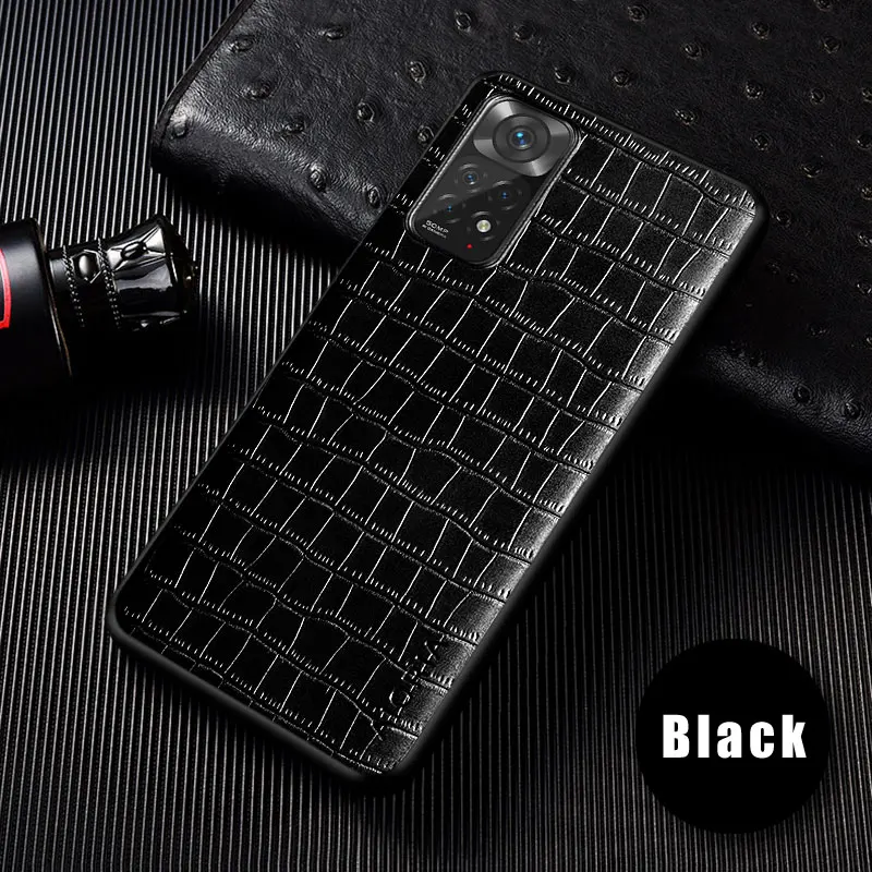Luxury Crocodile Leather Case For Xiaomi Redmi Note 11 Pro Plus 4G 5G Slim Fit Grid Lattice PU Cover for Redmi Note 11S 11 Case
