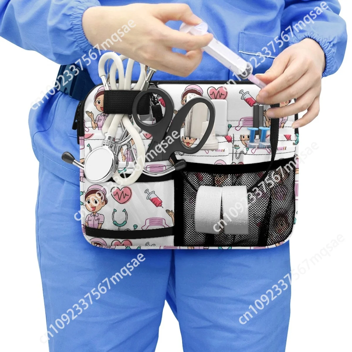 Medical Tool EKG Stethoscope Nurse Pattern Staff Work Pocket Operating Room Satchel Tool Storage Bag Customized Waist Pack
