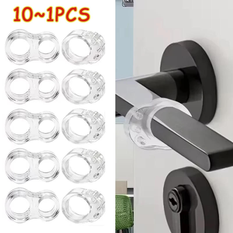1/10Pcs Door Stops Silicone Door Handle Buffer Wall Protection Doorknob Bumper Furniture Protected Crash Pads Shockproof Rings