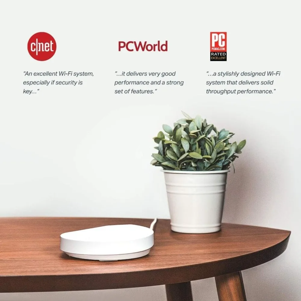 

Система Mesh WiFi (3 шт.) для покрытия всего дома площадью до 5500 кв. футов, до 100 устройств, с функцией расширения сигнала и антивирусной защитой