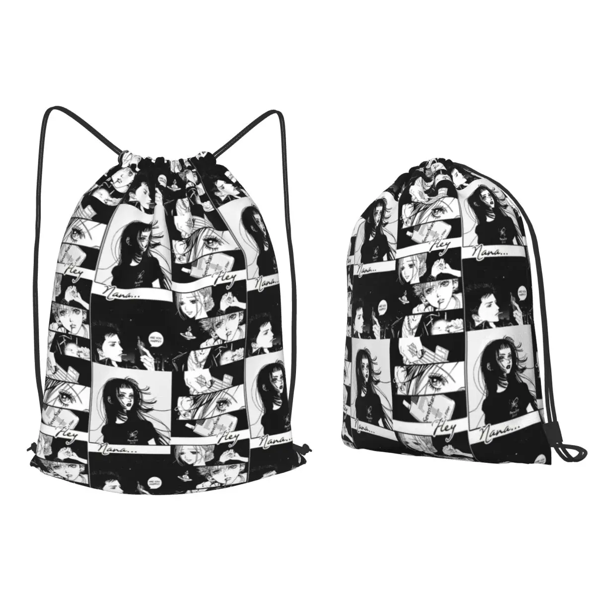 Nana The Black Stones Osaki Anime Backpacks Portable Drawstring Bags Storage Bag Book Bags for Man Woman Students