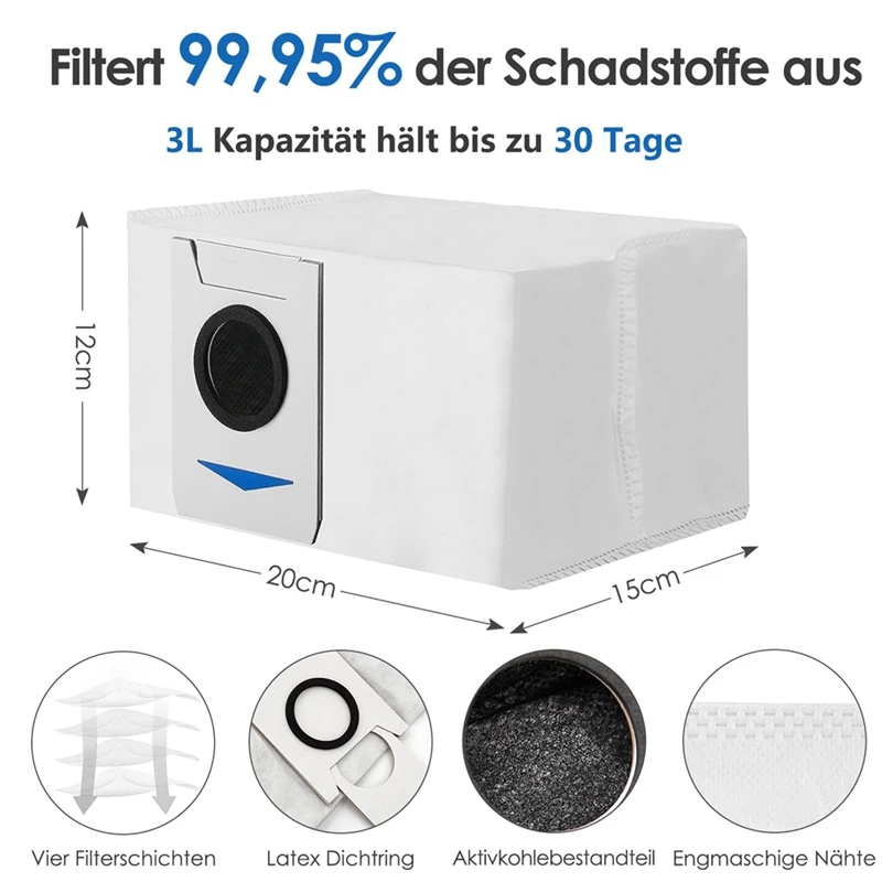 OMNI 로봇 진공 청소기용 액세서리 키트, 먼지 봉투, 걸레 천, 메인 브러시, 필터, ECOVACS DEEBOT T20 OMNI / T20e