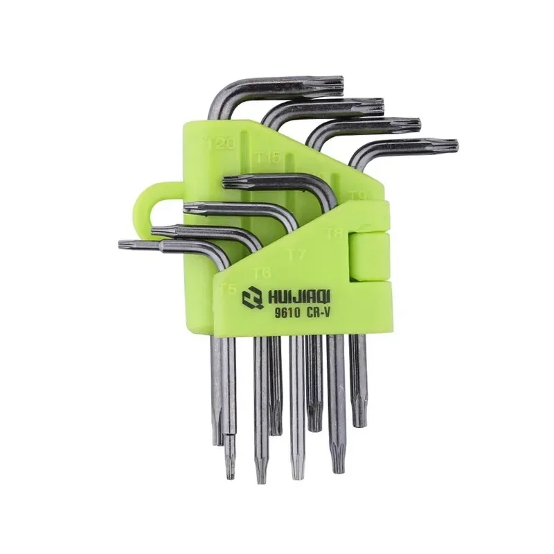 8 in 1 Hexagon Screwdriver Wrench Bit Set T5-T20 Wrench Tool Kit CR-V Star Key Wrench Screwdriver kit with Carrying Holder