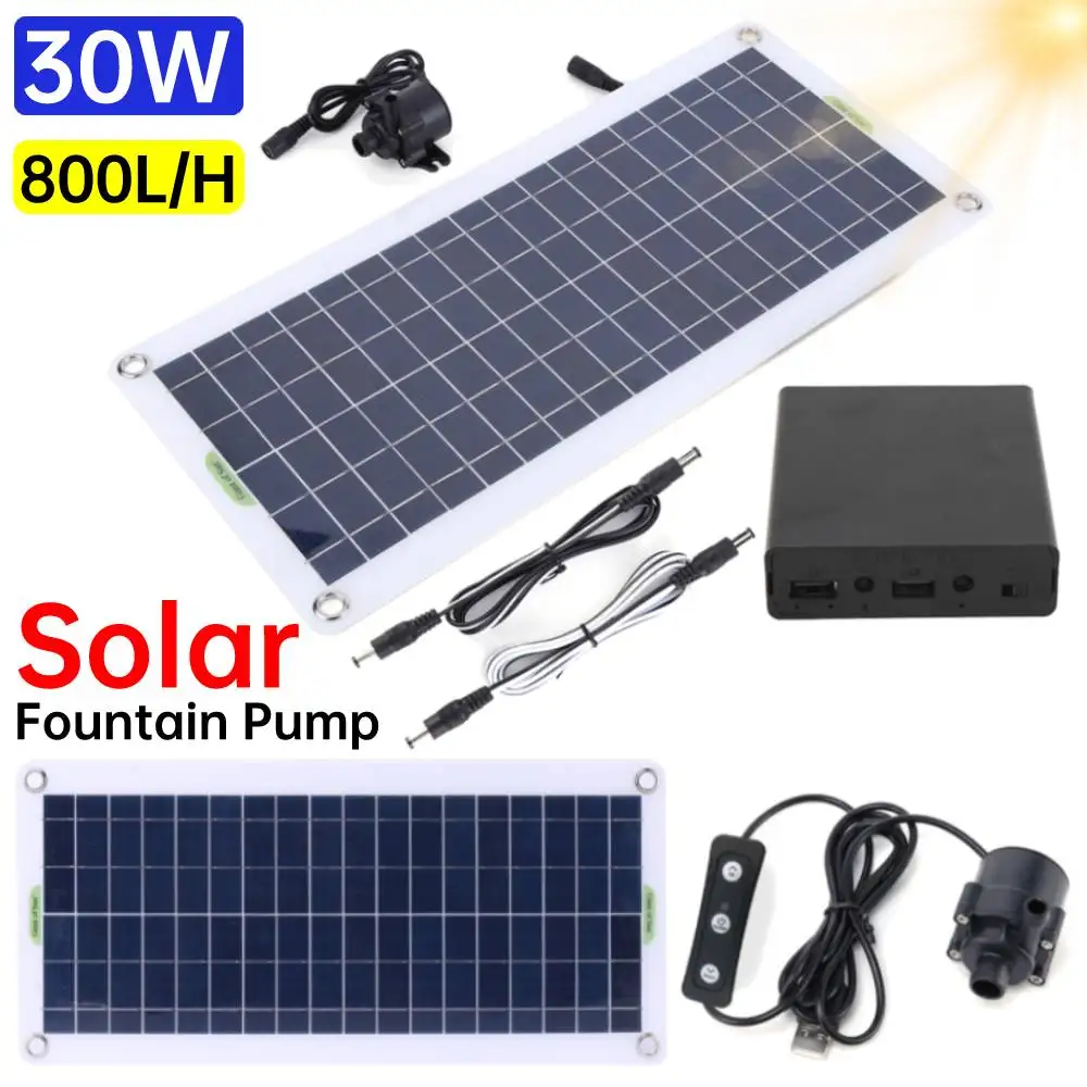 

18V 30W Solar Fountain Pump Solar Panel Water Fountain Pump Energy Saving Watering System Kits for Garden Bird Bath Fish Tank