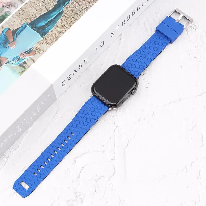 Ремешок силиконовый для Apple Watch, браслет для смарт-часов iWatch Series 3 4 5 6 7 se, 45 мм 41 мм 44 мм 40 мм 38 мм 42 мм