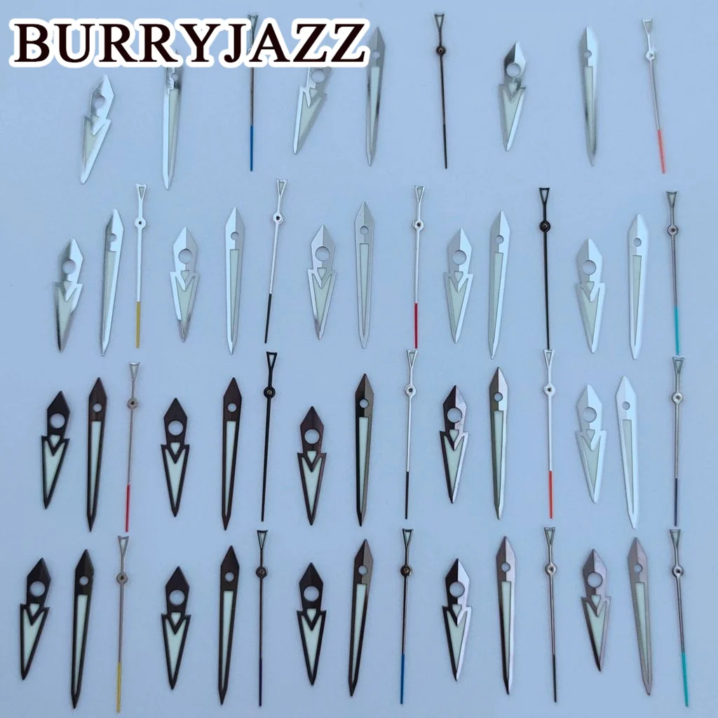 BURRYJAZZ NH35 NH36 NH38 7S26 7S36 4R35 4R36 Watch Hands Gun Silver Hands Green Luminous