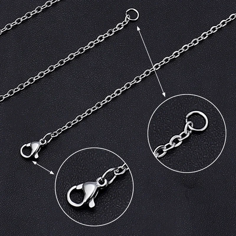 3Pcs 40/45/50cm Stainless Steel Link Chains Necklaces Cuban Cross Chains Accessories for DIY Gifts Jewelry Making Bulk Wholesale