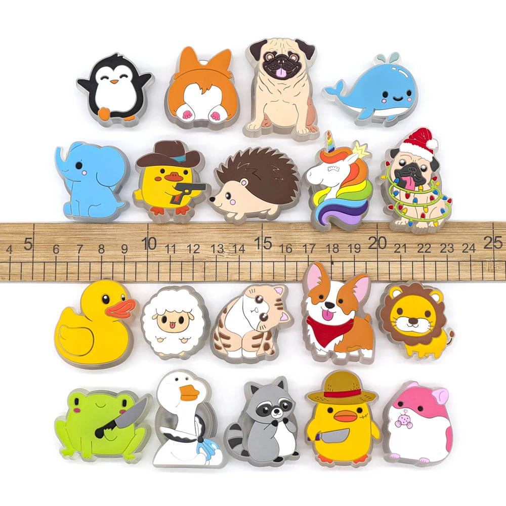 1 Stück süße Wal-Einhörner, Pinguine, Schuhanhänger, beleuchtete Enten, Schweine, Katzen, Schuhdekorationen, Kühe, Frösche, Sandalen, Anstecknadeln für Frauen und Kinder – Detail 5