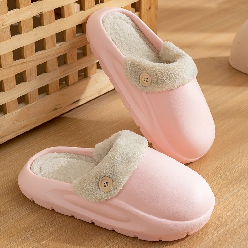 Winter Waterproof Warm Plush Slippers for Young People,Women,Men