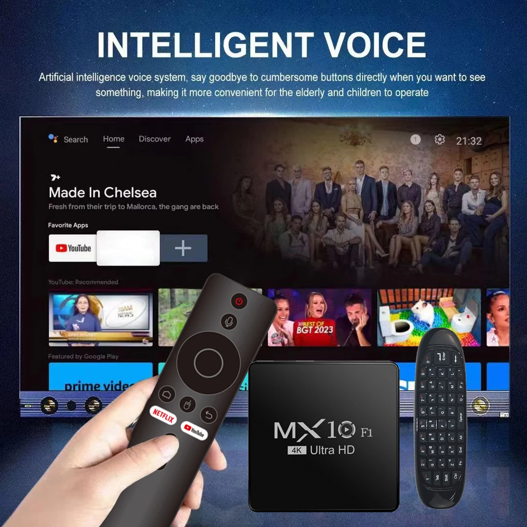 Kit telecomando Fly Air Mouse e Smart TV Box Allwinner H313 Mali-G31 Telecomando Wi-Fi 2.4G + BT5 2.4G Air Mouse