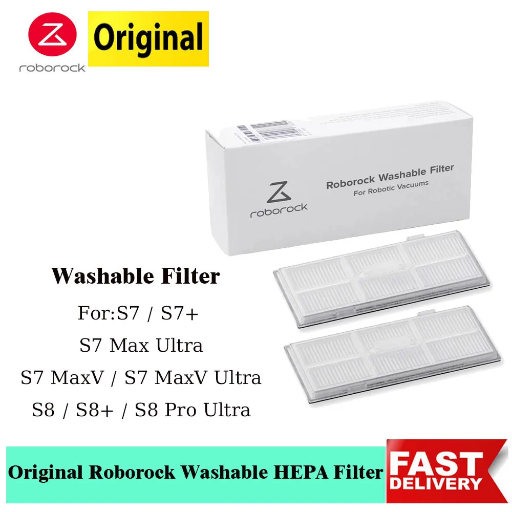 Original Roborock Washable Filter Accessories For S8 Pro Ultra,S8+,S8, S7, S7+,S7 Max Ultra,S7 MaxV,S7 MaxV Ultra Vacuum Cleaner