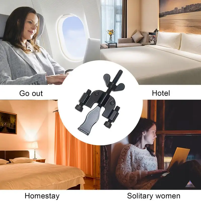 Portable Door Lock For Travel Safety Home Security Door Lock Adjustable Heavy-Duty Latch No Drilling Required For Travel Home