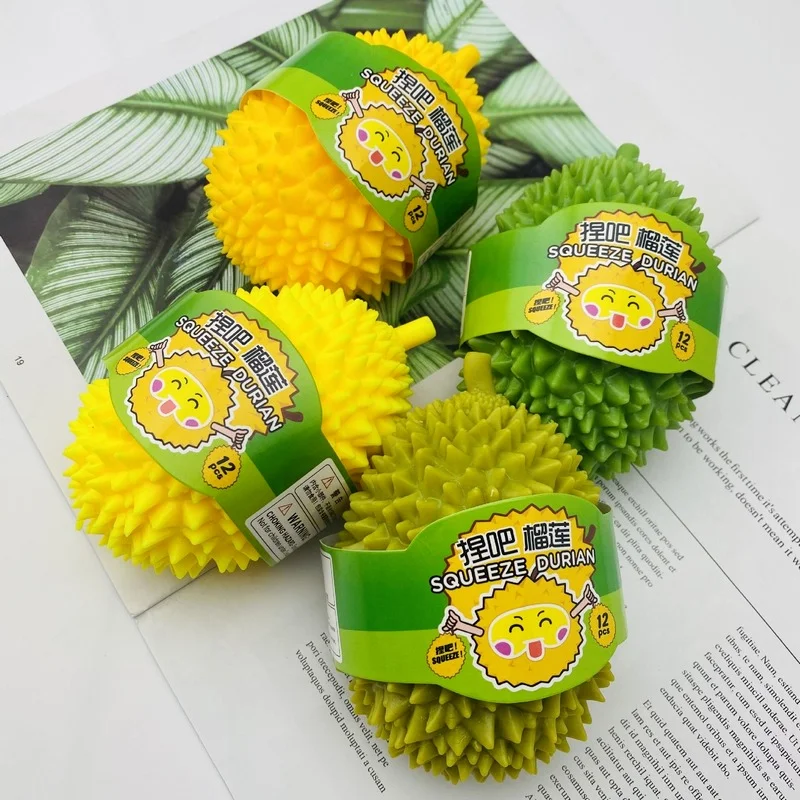Simulation Durian Pinch Pinch Music Decompression Toys Large Durian Squeeze Toy Sensory Stress Relief Sensory Toy for Kids Adult