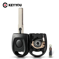 KEYYOU obudowa kluczyka samochodowego ID48 Chip dla VW Polo Golf dla SEAT Ibiza Leon dla SKODA Octavia klucz ze światłem i baterią Uncut HU66 Blade