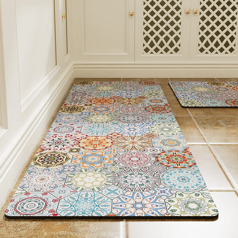 Waterproof Anti-Fatigue Mats for Kitchen Floor, PVC Non-Skid Washable Kitchen Rug, Cushioned Standing Carpet